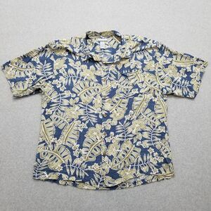 Breakwater Hawaiian Shirt Mens XL Blue Floral Button‎ Up Short Sleeve Pocket